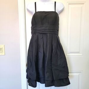 Akira Chicago Black Satin Minidress Sleeveless Ruffled Cocktail Party Size M